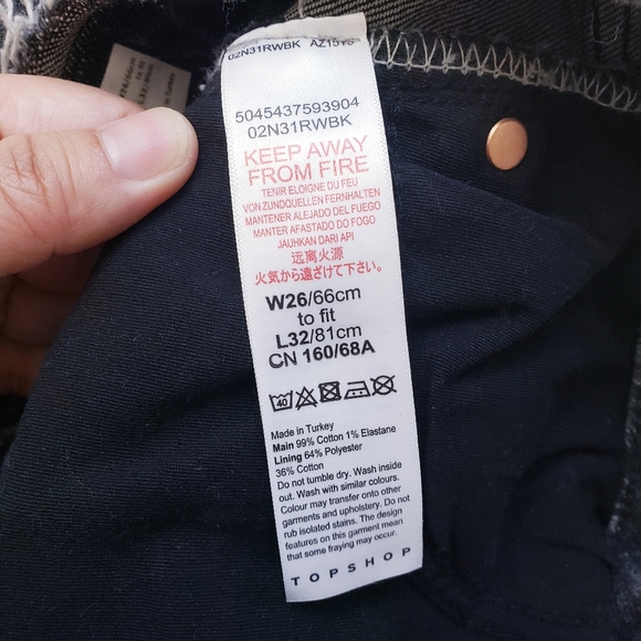 NEW Topshop Raw Waist and Hem Straight Leg Jean - Picture 7 of 7